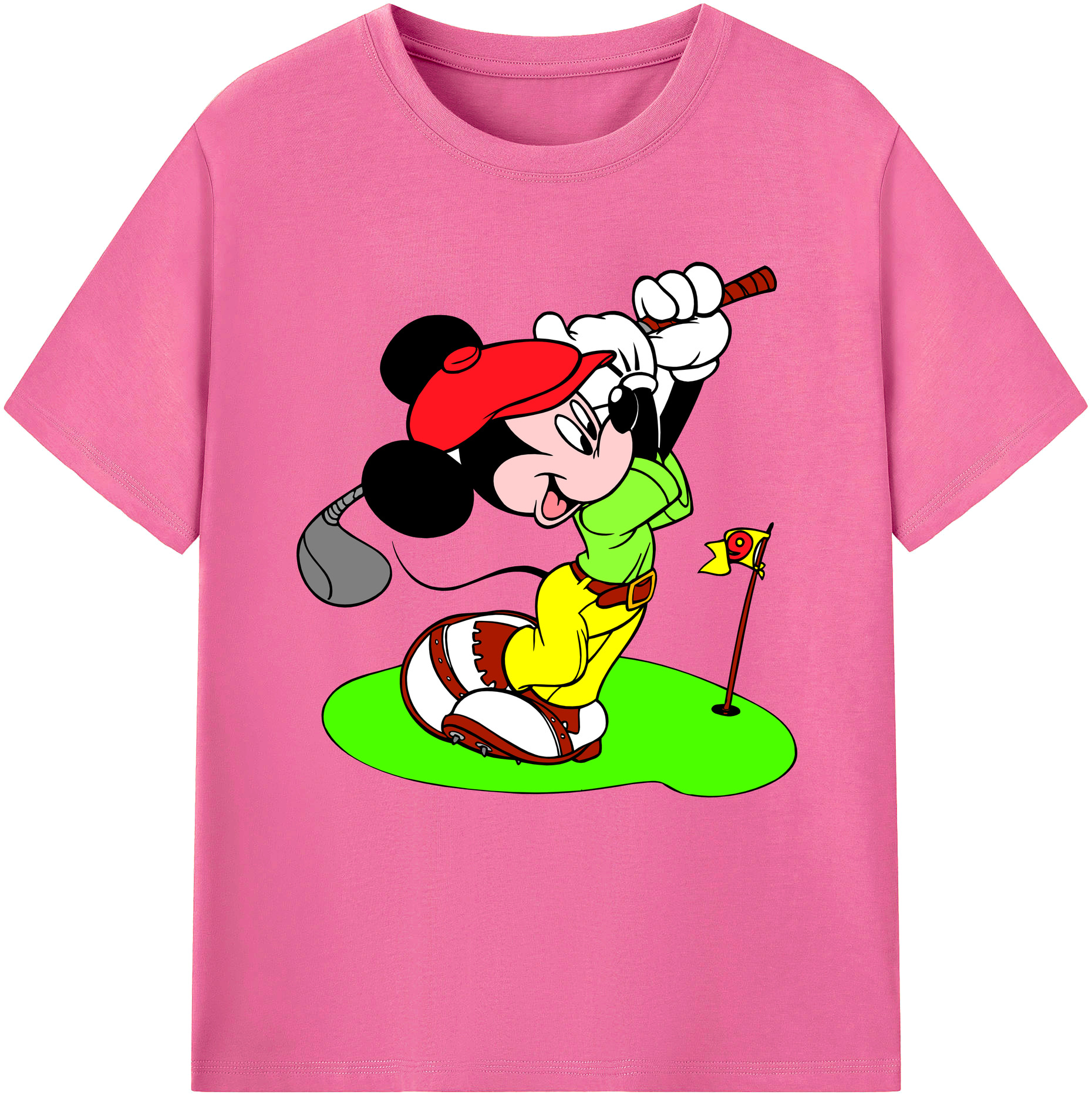 （画像用） ミッキーマウス Mickey Mouse レディースカジュアルプリントTシャツ（綿100％）